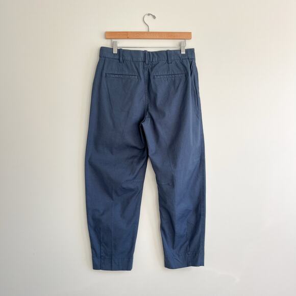 AYR NWT The Bam Prussian Blue Baby Barrel Leg Cotton Pleated Pants, Size 4 - Picture 4 of 14